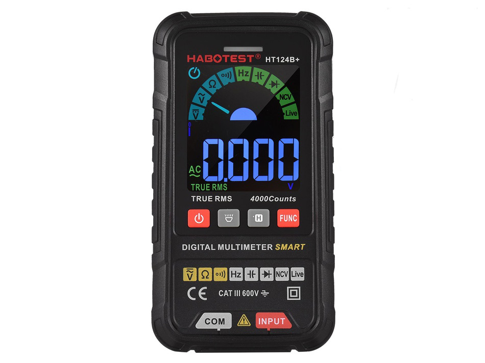 Multímetro Digital Inteligente Habotest HT124B+ 4000 Cuentas
