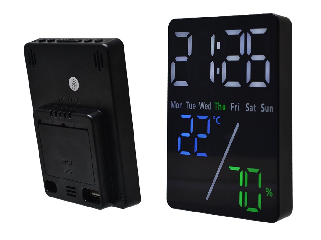 Display Digital 5508 Reloj con Temperatura y Humedad Despertador