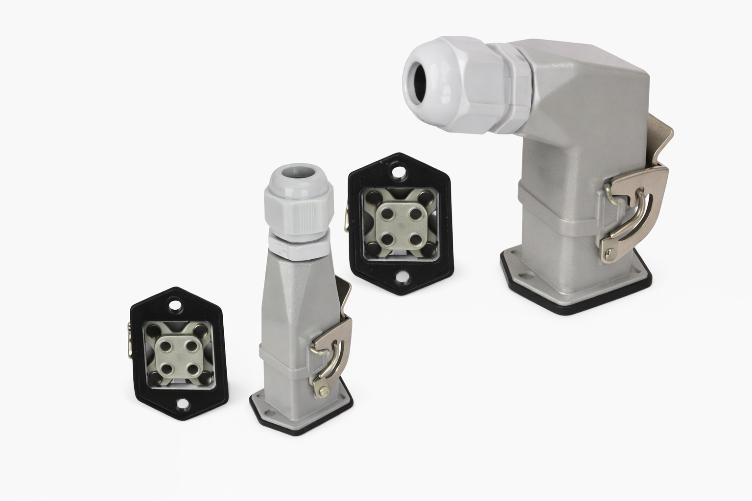 Conector Industrial de 10 Amperios - Set Macho y Hembra Cuadrado de 3+1 Pin HDC-HA-003-2