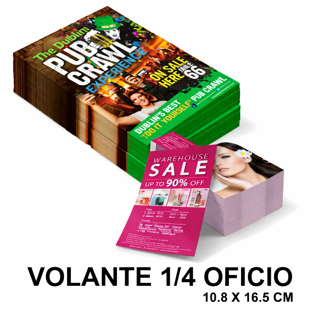 Volante 1/4 oficio x millar (10.8 x 16.5 cm )