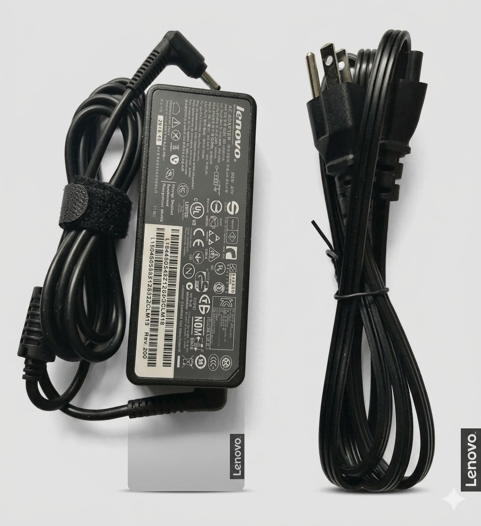 Cargador LENOVO De 20v 3.25a Punta Delgada Cable Corriente