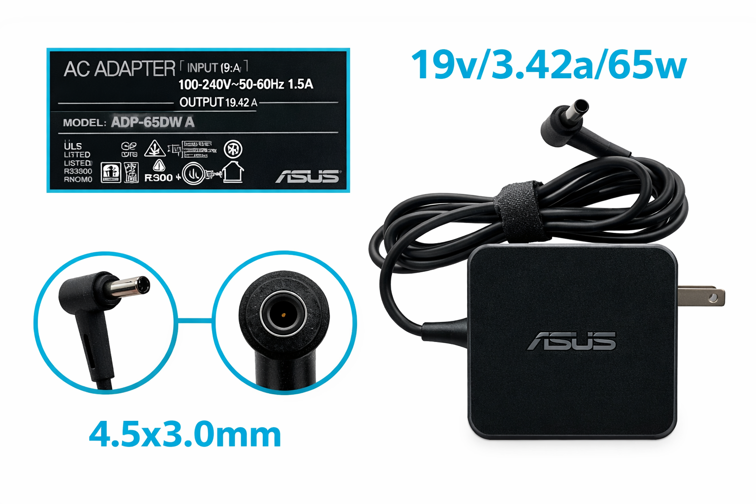 Cargador Original para Laptop Asus Punta Aguja 19V 3.42A