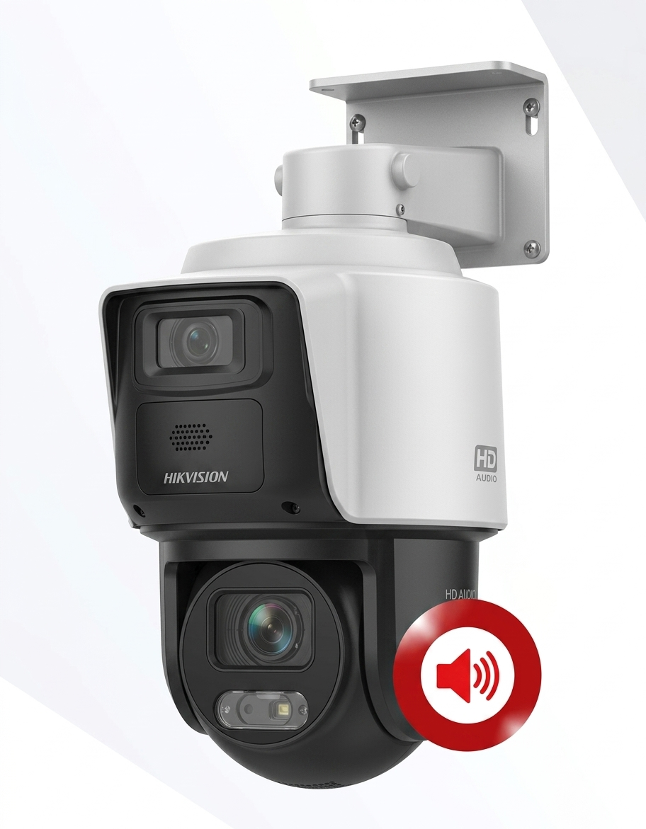 Cámara Domo PTZ IP DUAL (2MP+2MP) 40M, 2.8mm (Ip66) Zoom óptico de 4× y digital de 16×