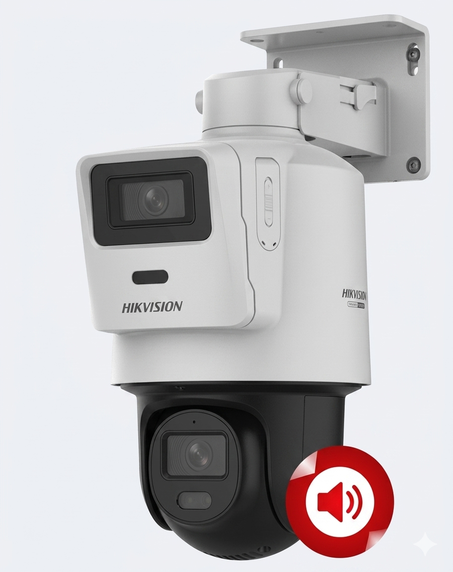 Cámara Domo PT IP DUAL (4MP+4MP) 30M, 2.8mm (Ip66) compatible con microSD