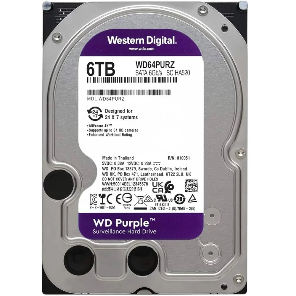 Disco duro de 6TB, ideal para DVRs de video vigilancia.